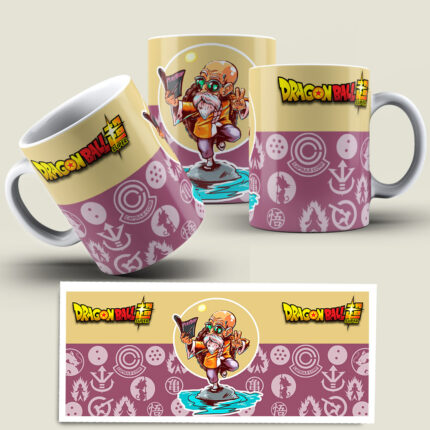 Caneca Mestre Kame Dragon Ball  325ml Porcelana Premium