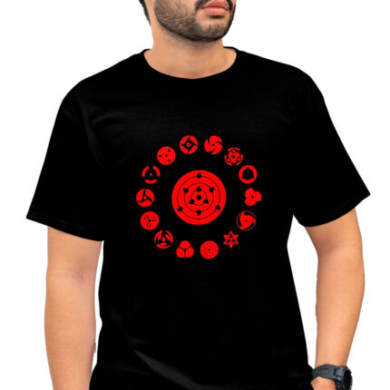 Camisa Sharingans Uchiha – Estampa Anime em Algodão