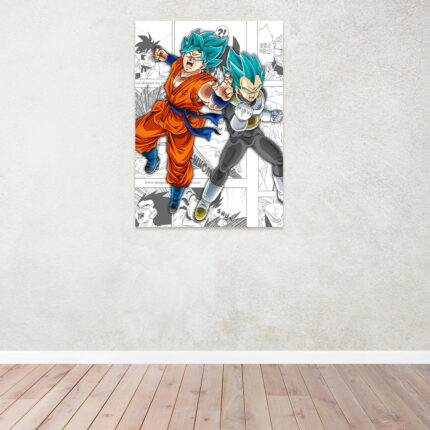 Quadro Goku e Vegeta SSJ Blue 20x30cm – Dragon Ball Super